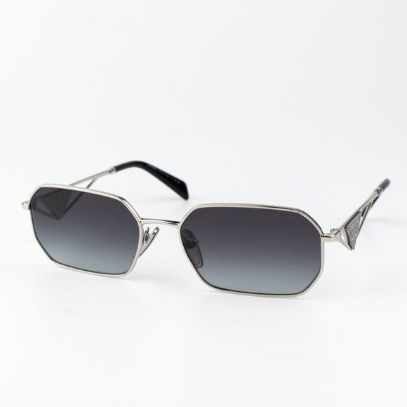 Prada Women Sunglasses Silver Grey Gradient Geometric PRA51S 1BC90A BRAND NEW main image 12